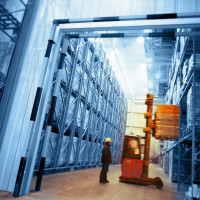 Heftruck in magazijn